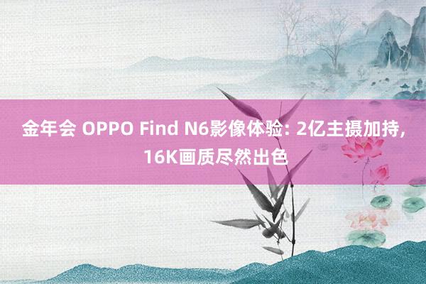 金年会 OPPO Find N6影像体验: 2亿主摄加持， 16K画质尽然出色