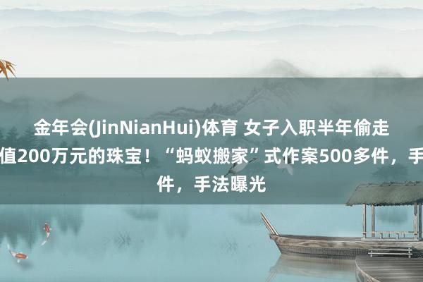 金年会(JinNianHui)体育 女子入职半年偷走公司价值200万元的珠宝！“蚂蚁搬家”式作案500多件，手法曝光