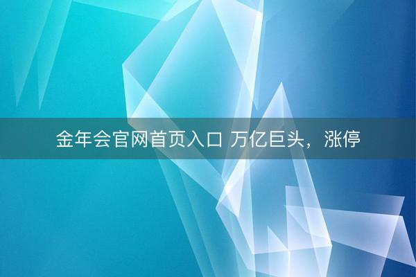 金年会官网首页入口 万亿巨头，涨停