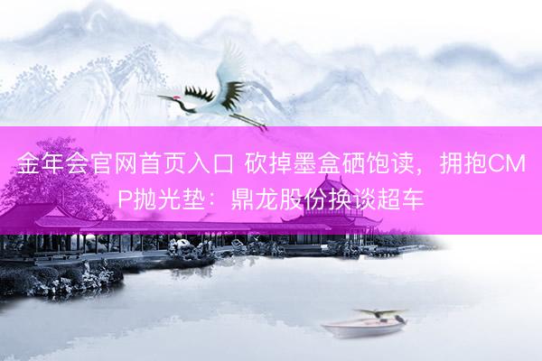 金年会官网首页入口 砍掉墨盒硒饱读，拥抱CMP抛光垫：鼎龙股份换谈超车
