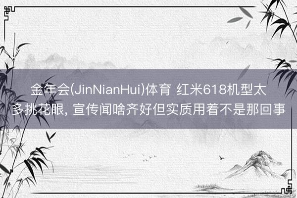 金年会(JinNianHui)体育 红米618机型太多挑花眼， 宣传闻啥齐好但实质用着不是那回事