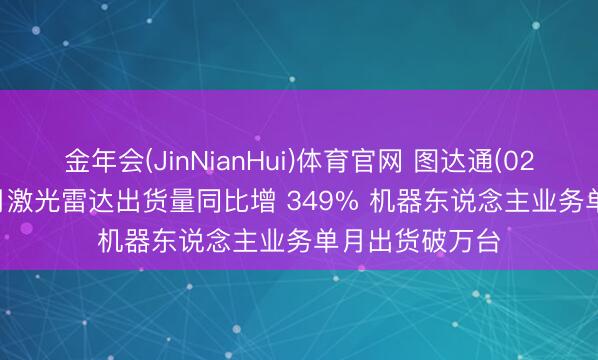 金年会(JinNianHui)体育官网 图达通(02665.HK)前五月激光雷达出货量同比增 349% 机器东说念主业务单月出货破万台